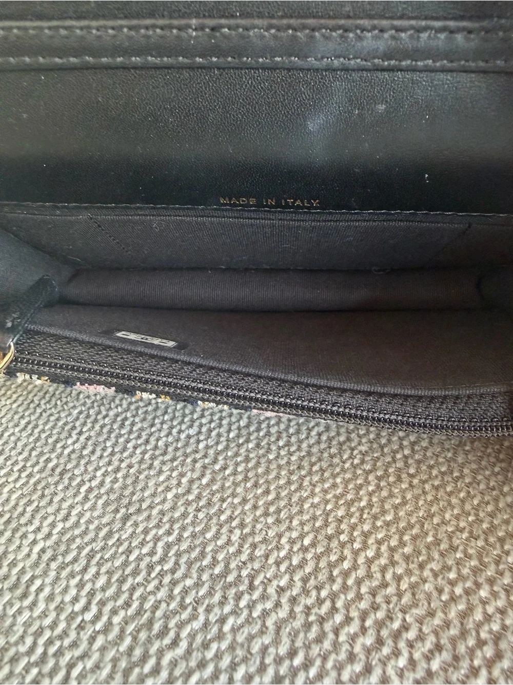 Chanel CC Tweed Pearl Crush Wallet on Chain
